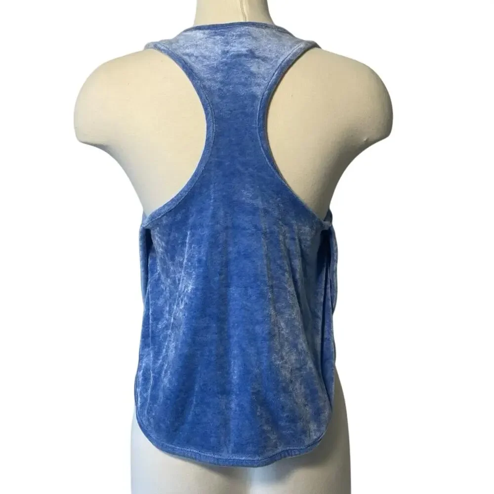 Free People Intimately Frenchie Velour Split Back Velvet High Neck Tank Size XS